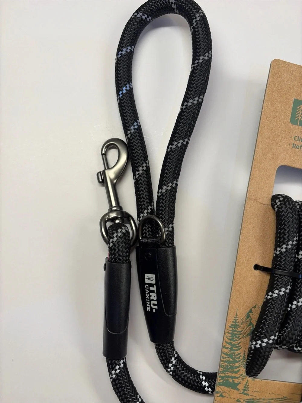 Black Reflective Climbing Rope Dog Leash - 5FT